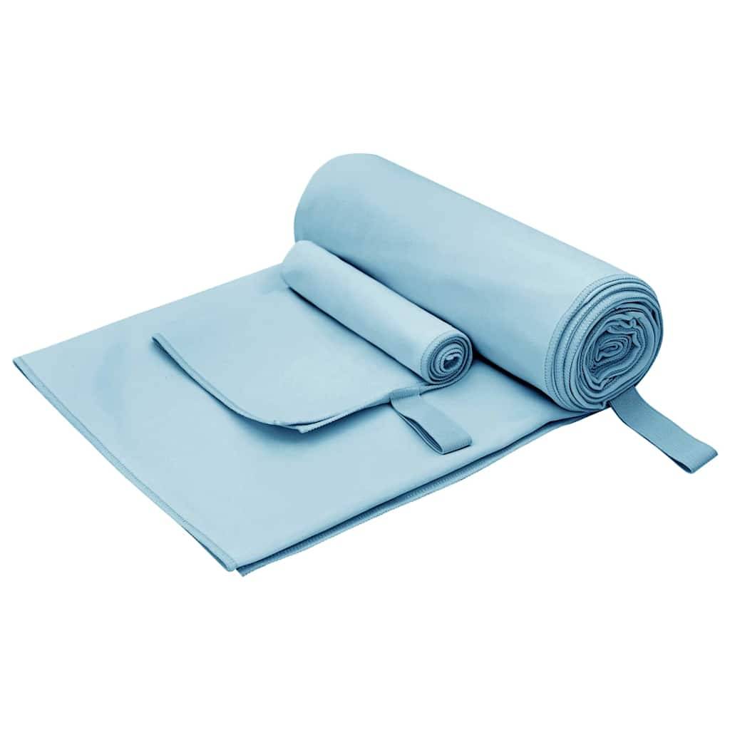vidaXL Sports håndklæde sæt 2 pcs Blå Stof