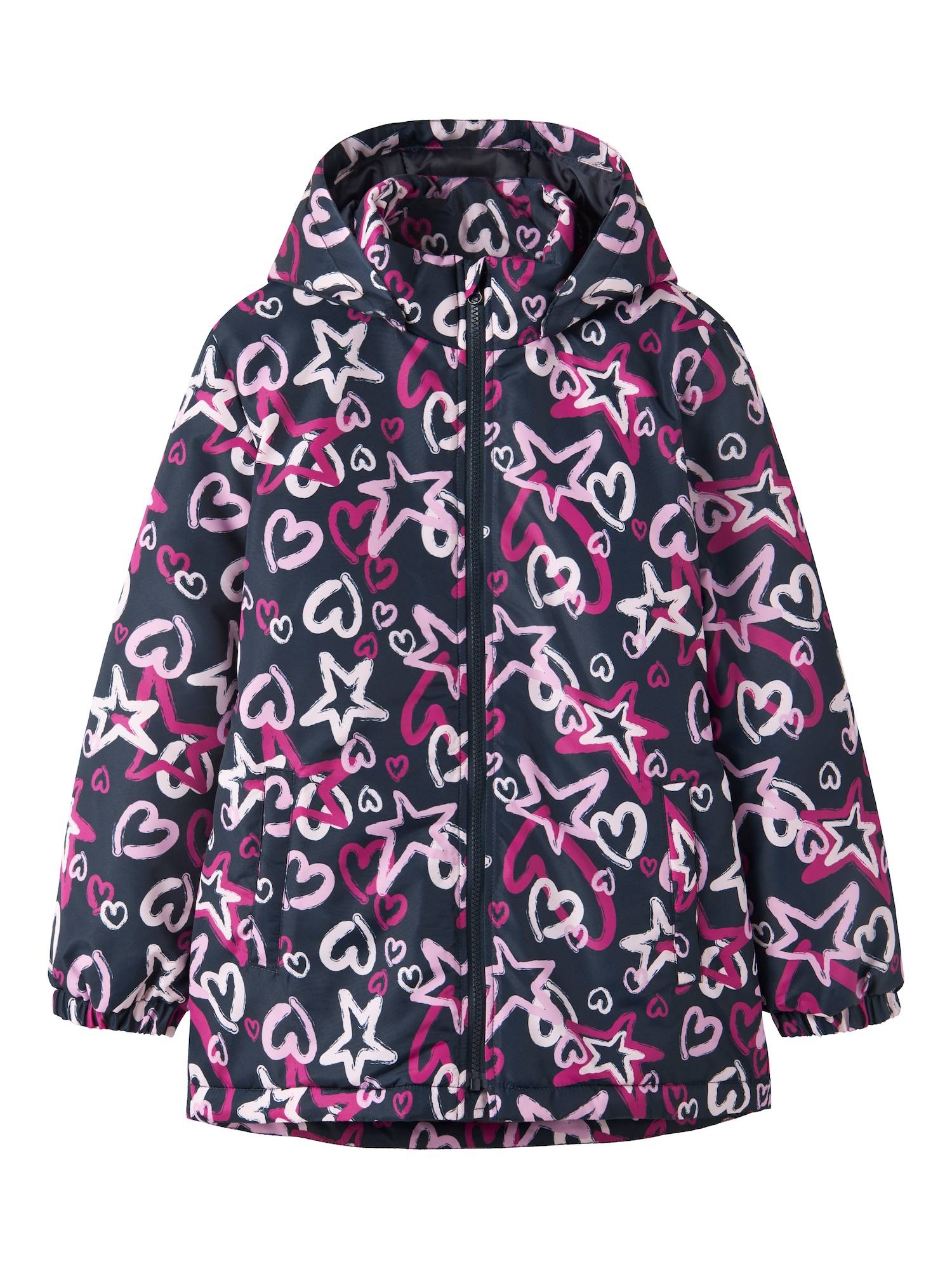 NAME IT Övergångsjacka 'NKFMAXI' marinblå / rosé / mörkrosa / vit