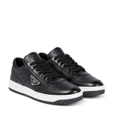 Prada Downtown logo leather sneakers - black - EU 35