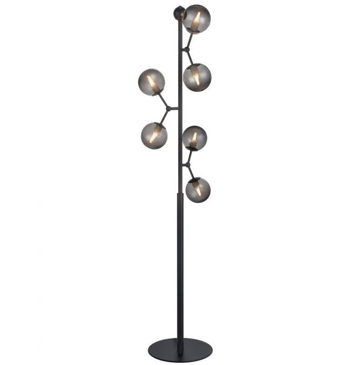 Atom gulvlampe fra Halo Design - Sort/røg