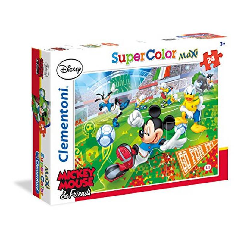 Clementoni 24465.2 - Maxi 24 Teile Mickey Sport, Klassische Puzzle