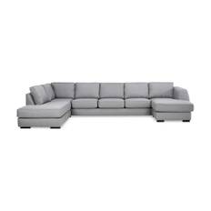 Optus 6-sits Vänstervänd U-formad Large Soffa med Divan och Schäslong i Tyg - Ljusgrå U-soffa Grå Scandinavian Choice