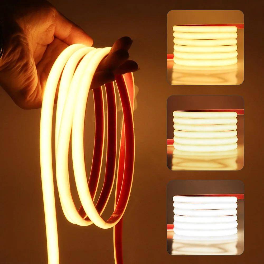 IP68 Vattentät COB LED Neon Strip Light 5m 10m 15m 20m 0,5m 24V 320LED Flexibel Tejp Silikon Tube Lamp Liner Lighting RA90