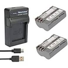 Newmowa® EN-EL3 ersättningsbatteri (2-pack) och bärbart USB-laddarsats för Nikon EN-EL3 och Nikon D50, D70, D70s, D80, D90, D100, D200, D300, D300S, D700 (2 batterier + 1 laddare)