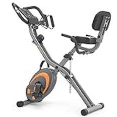 leikefitness Cykelträning, vikbar motionscykel, multifunktionell ergometer träningsutrustning sportutrustning hemma med 12-stegs motstånd, pulsmätare, dragband, för cardio