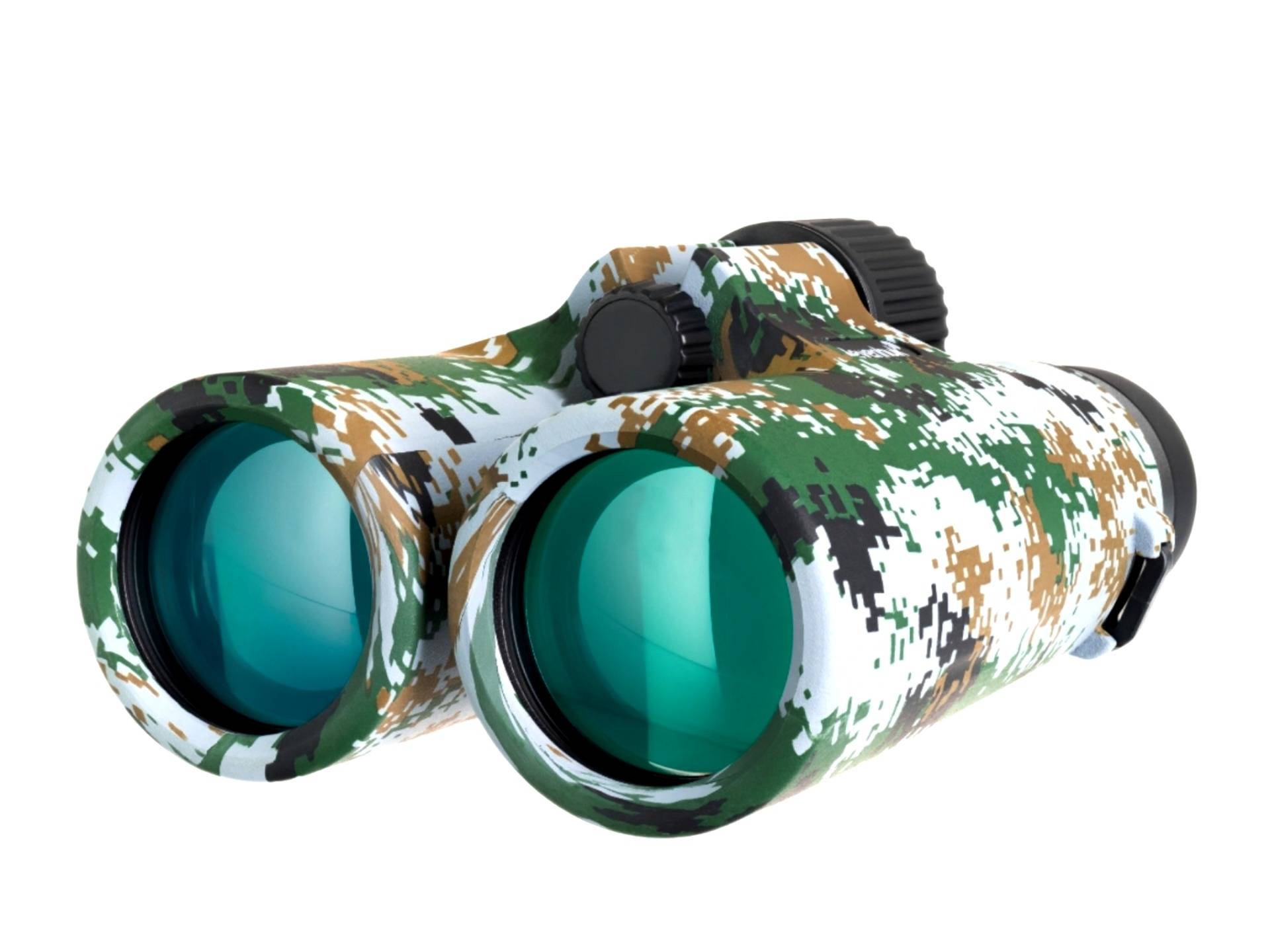 Kikare 10×42 HD Camouflage. Takkant BaK-4-prismor, antireflexbehandlade med FMC, Val: Utan telefonfäste för video/bild