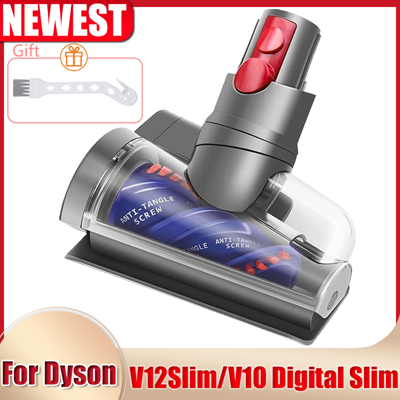 Anti-Tangle brush head for dyson V12 detect slim/ V10 digital slim vacuum cleaner,hair screw tool for sofas, beds, pet beds