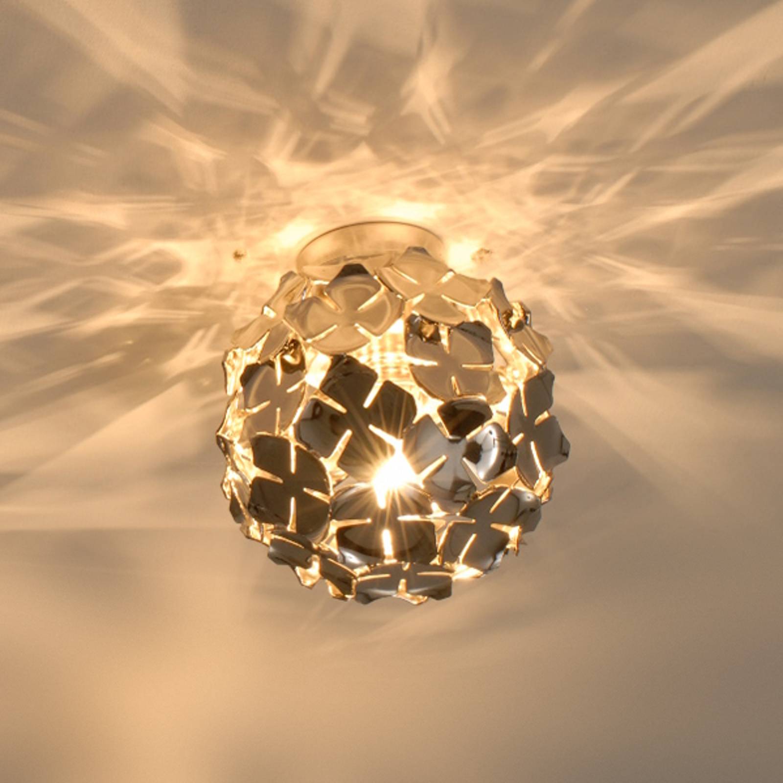 Terzani Design taklampa ORTENZIA, dimbar, Aluminium / grå / zink, Vardagsrum / matsal, Metall, Design, Taklampa