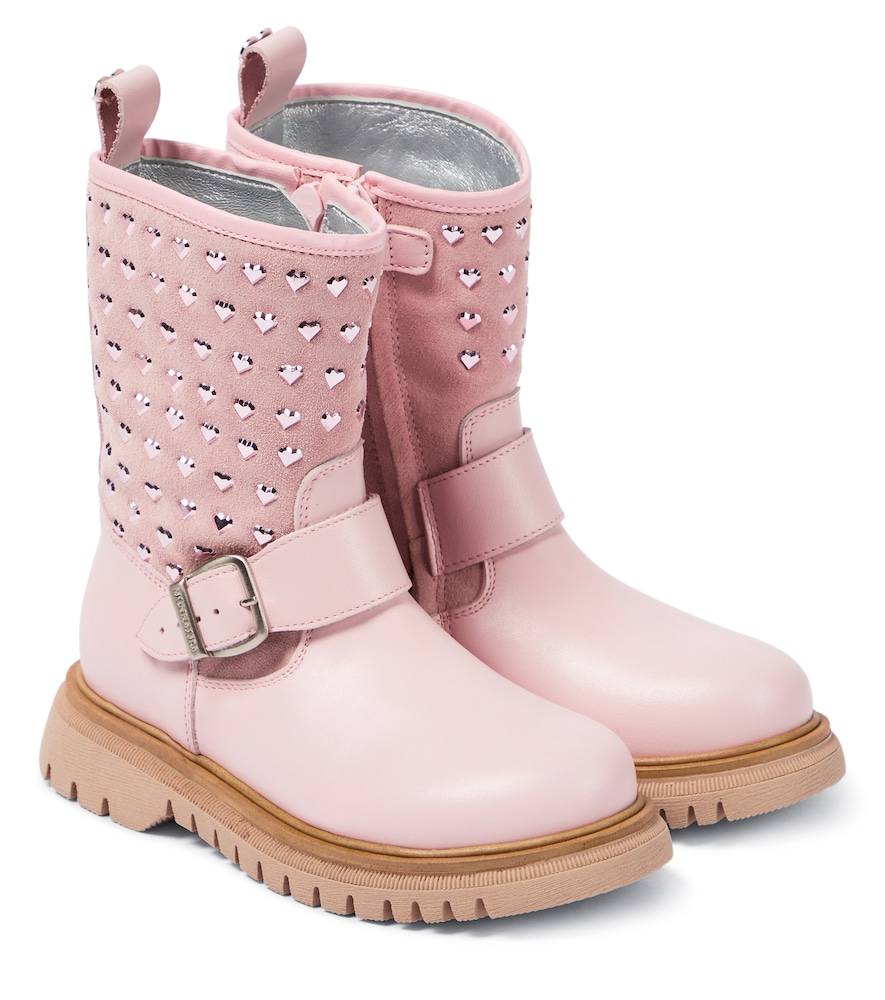 Monnalisa Botas de piel y ante - rosa - EU 32