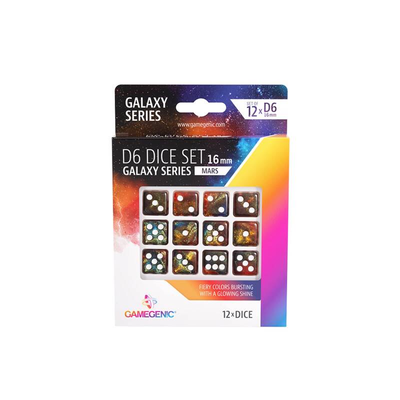 Gamegenic , Galaxy Series - Mars - D6 Dice Set 16 mm