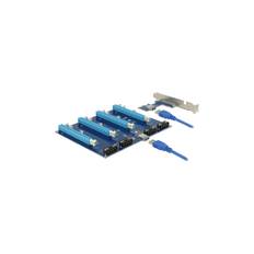 DeLock Riser-Kort PCI Express x1 till 4x PCIe x16 med 60cm USB-Kabel