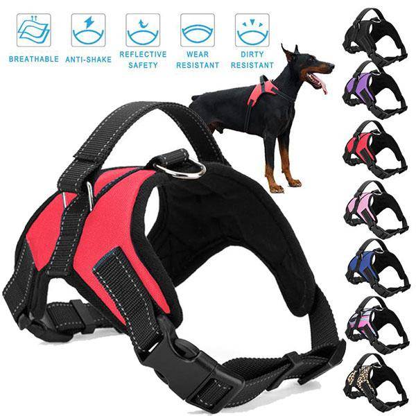 Pet Dog Justerbar dragväst Mjuk bröstrem Stort hundkoppel Sele för gåhundar Uppgradering XS-XL