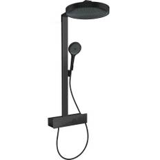 Hansgrohe Rainfinity Showerpipe 360 1jet mit Thermostat ShowerTablet 350, schwarz matt