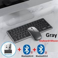 Bluetooth 5.0 &amp; 2.4g trådlösa tangentbord och mus combo mini multimedia tangentbord mus set för laptop pc tv ipad macbook android - grön tangentbord och mus