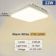 TEMU &ben Led Ceiling Light, 22w, Warm/, Ultra-thin Design, , Ac -240v - Ideal For Bright & Comfortable Bedroom, Living Room, Kitchen , Bedroom Decor