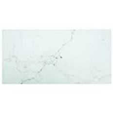 APCSA Möbler – bordsskiva vit 100 x 50 cm 6 mm härdat glas med marmordesign – bordstillbehör