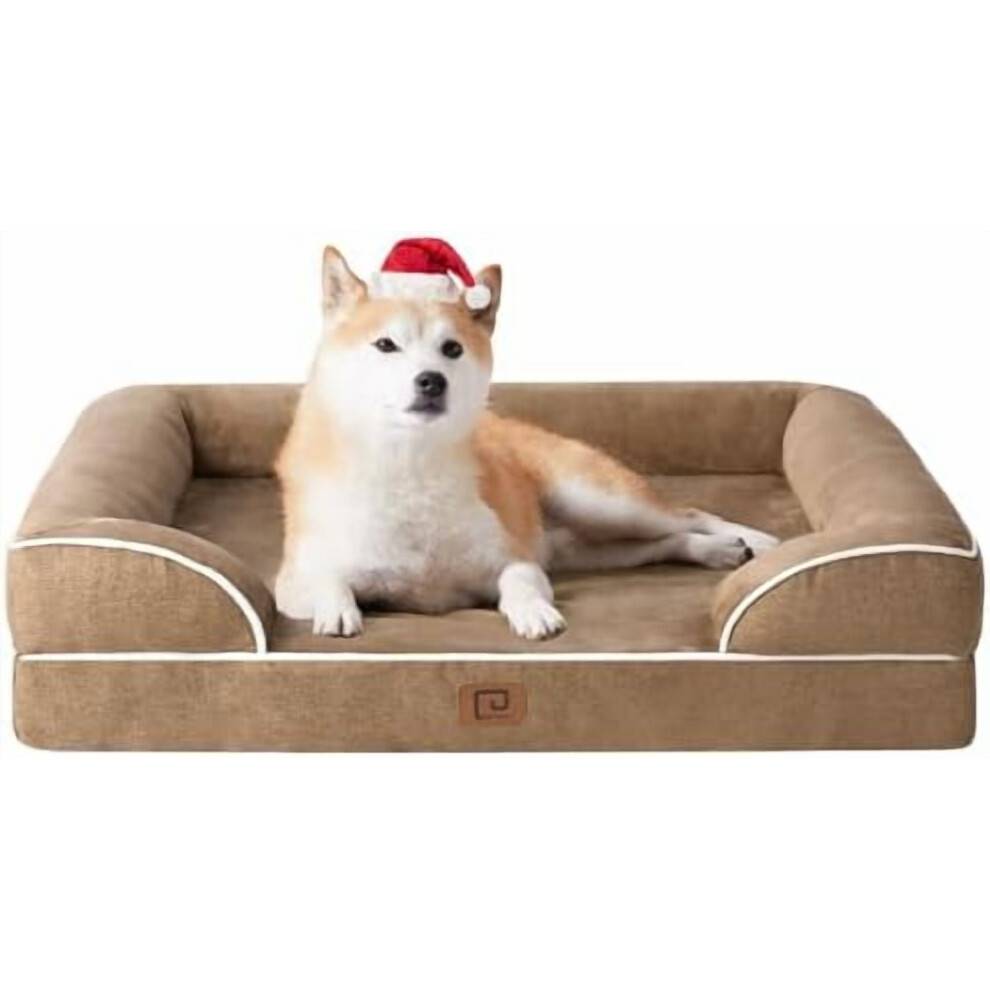 Ortopædisk hundeseng i stor størrelse, vandtæt memory foam med