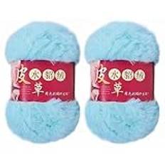 2 rullar fuskpäls garn handstickning, virkgarn för stickning, 100 g plyschgarn, virkgarn, ull för virkning, handstickning, bomullsgarn för virkning och hantverk snabbstickande garn