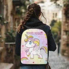 1pc Custom Backpack With Photos Backpacks Travel Rucksack Personalized Backpack For Man - Black