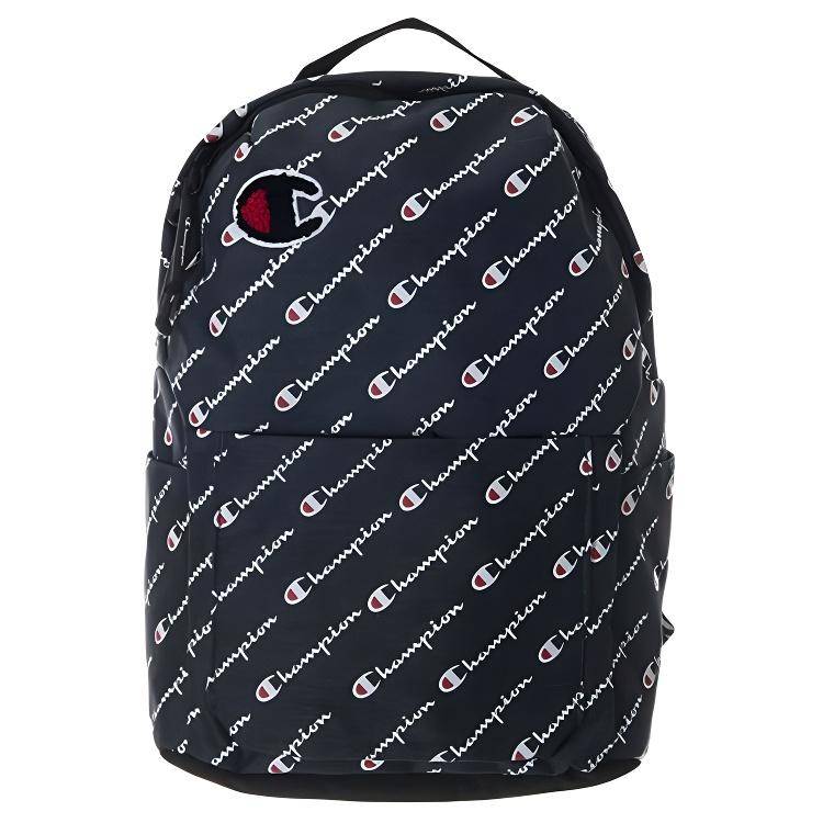 Champion Retro Logo All Over Print Polyester Backpack Mini Unisex Backpacks Dark-Blue CH1039-410 Dark Blue