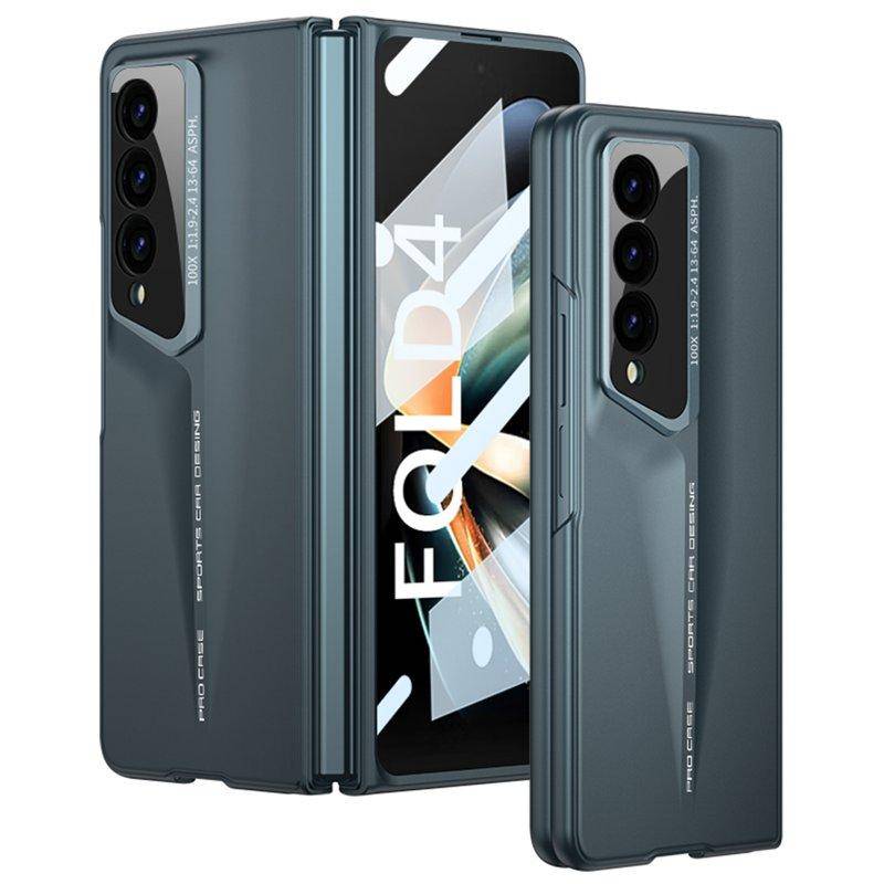 GKK Samsung Galaxy Z Fold4 5G Fodral - Hård PC + Tempererat Glas - Grön