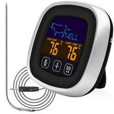 1 st. Kötttermometer , Med Lång Sond , Digital Kötttermometer Med Stor Pekskärm LCD , Kökstimer , Grill Termometer , Matlagning Mat Kötttermometer Ome - svart med silver