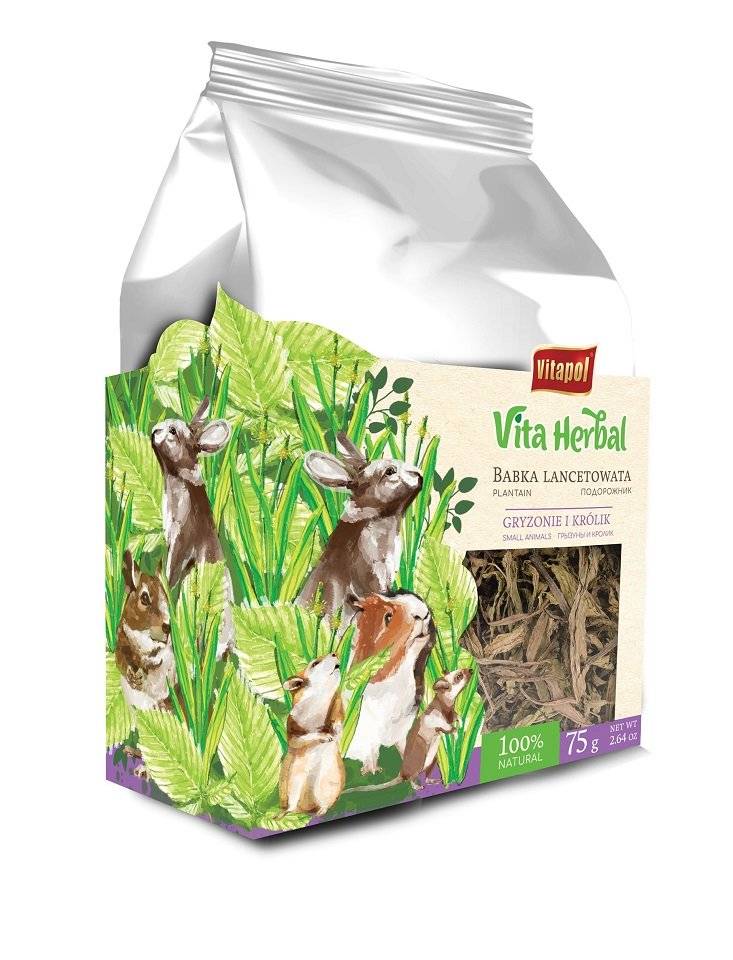VITAPOL Vita Herbal Ribwort Plantain för gnagare och kaniner 75g