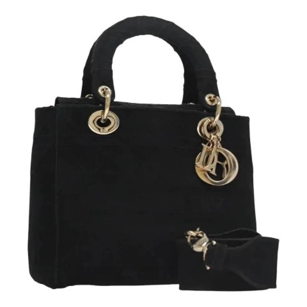 Dior Vintage Pre-owned Vintage Canvas Håndtaske - Vintage - Dame - Sort - ONE SIZE - Uld