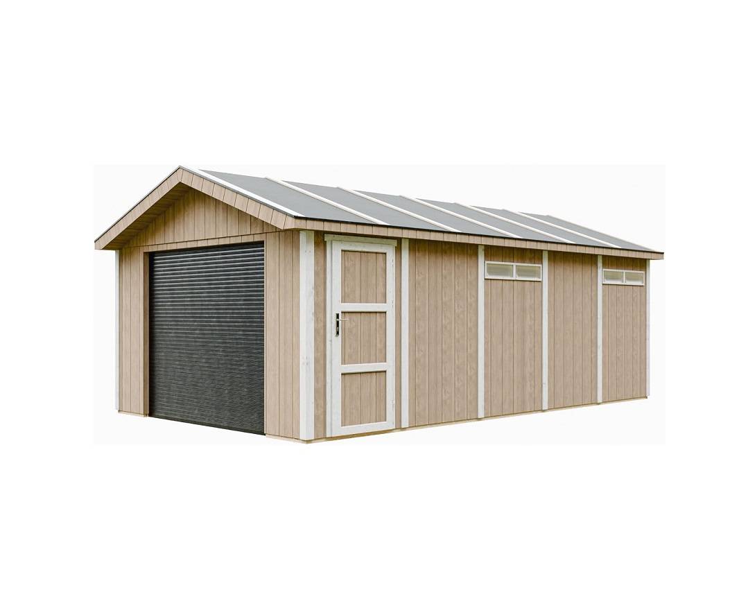 SmartSide Garage M992B – 354 × 604 cm (ca 21 m²) - 354 x 604 cm - 21 m2 - Terrabrun