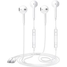 2-pack - Earbuds med Lightning-stik iPhone-hovedtelefoner (indbygget mikrofon og lydstyrkekontrol)