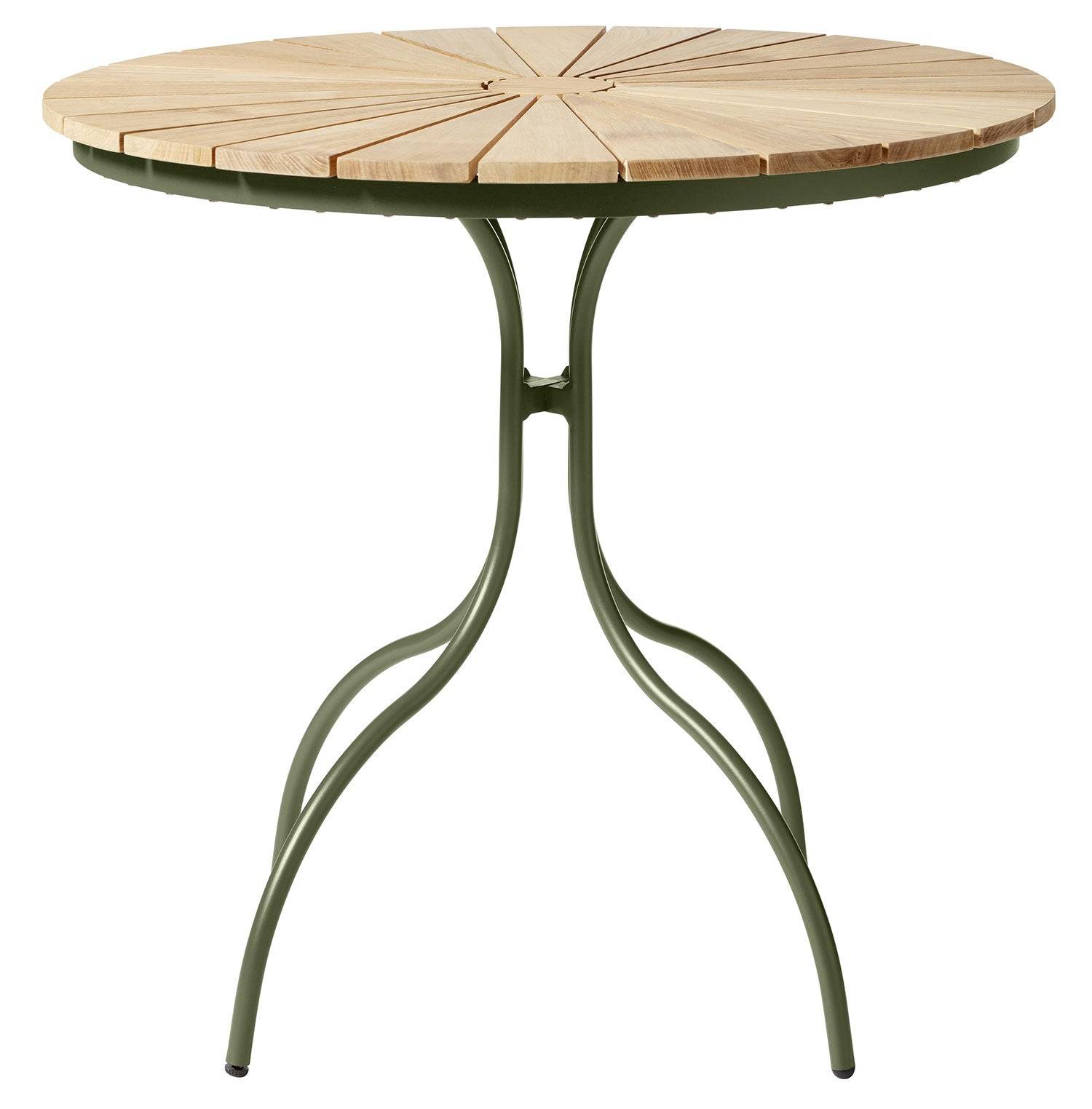 Cinas - Ellen Cafébord Ø80cm i Teak och Aluminium Grön
