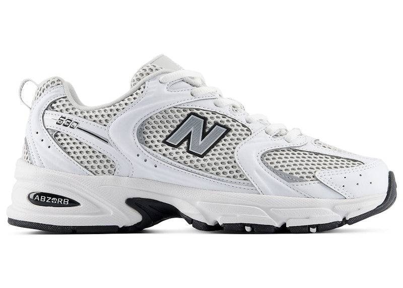New Balance 530 White Silver Metallic Black Sole - 45.5 / Standard