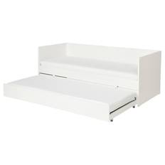 VIHALS dagbädd med undersäng/2madrasser, vit/Åfjäll medium fast, 80x200 cm
