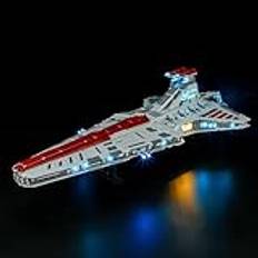 BRIKSMAX LED-belysningskit för LEGO-75367 Venator-klass Republic Attack Cruiser – kompatibel med Lego Star Wars byggset – inkluderar inte Lego-set