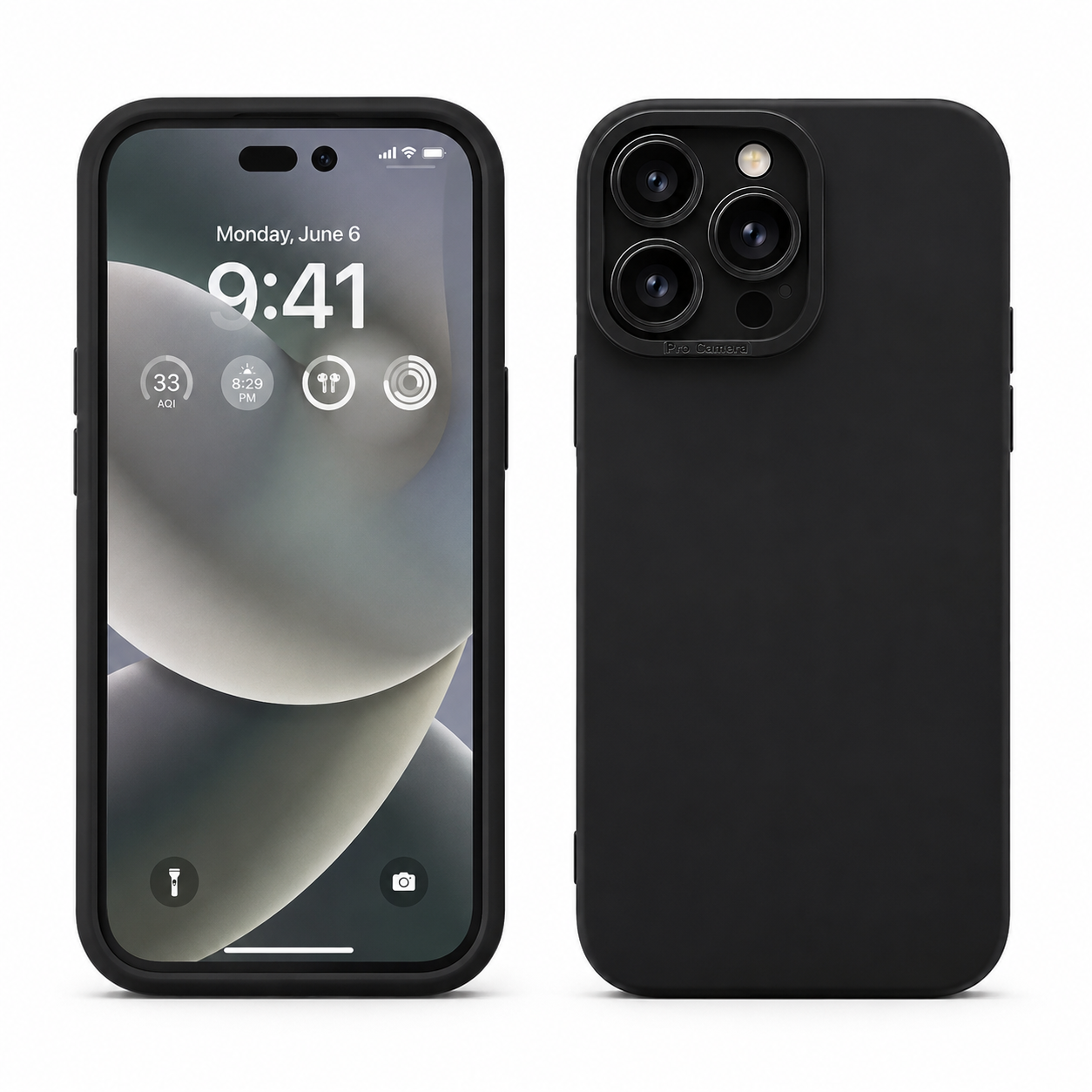 Svart iPhone Skal – Med Kameraskydd - 13 Pro Max