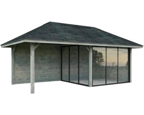 Paviljong PALMAKO Bianca Slide 16,6m² 588x300cm set 205 doppimpregnerad grå