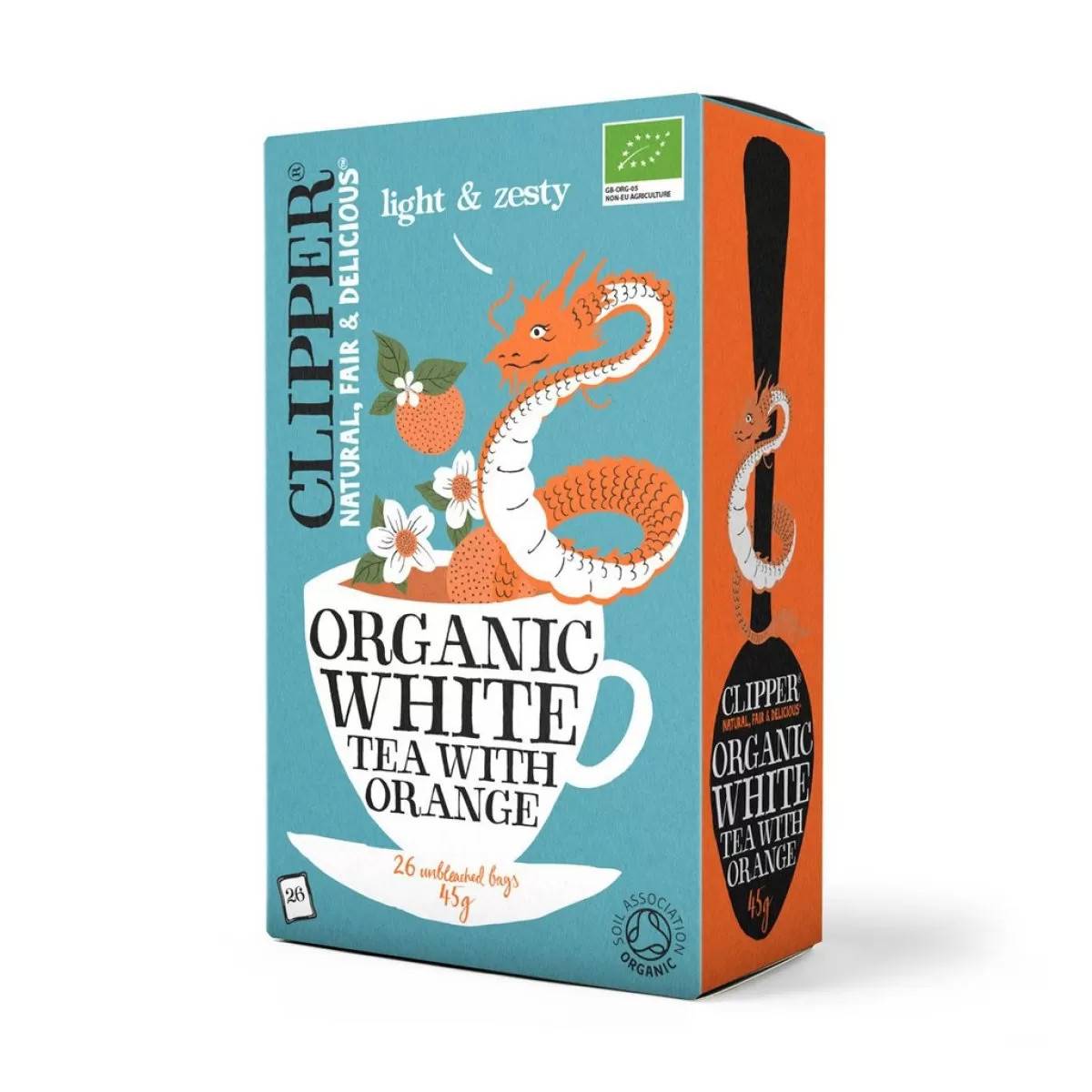 CLIPPER ORGANIC WHITE TEA WITH ORANGE eko