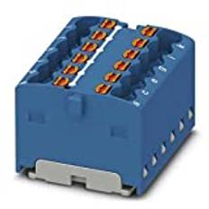 PHOENIX CONTACT PTFIX 12 x 1,5-G BU distributionsblock, internt brytt, 450 V, 17,5 A, antal anslutningar 12, tvärsnitt 0,14 mm² – 2,5 mm², AWG 26–14, bredd 24,9 mm, höjd 18,7 mm, blå, 20 stycken