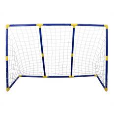 Stort fodboldmål i hårdt plast 209 x142 cm- Inkl. bold og pumpe - Nemt at samle 2 i 1 1 stort eller 2 små mål
