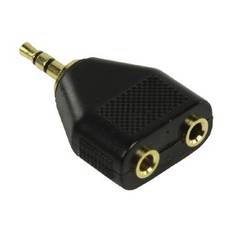 Ljudadapter 3.5mm HANE - 2x 3.5mm HONA