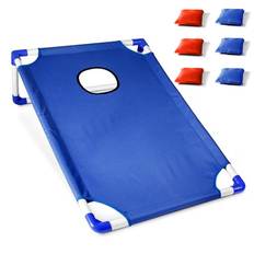 Portable Cornhole Set with 1 Cornhole Game Board and 6 Bean Bags for Yard Toss Game röd