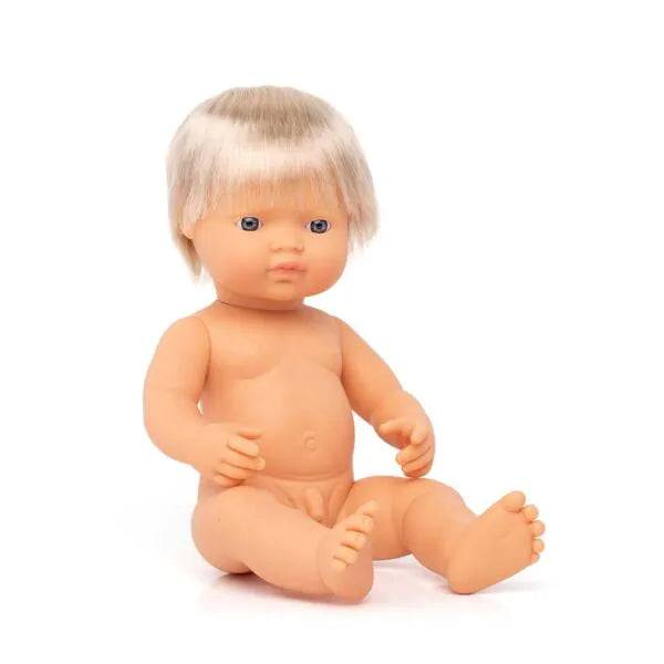 Miniland - Babydukke - 38 cm - Europæisk - Dreng