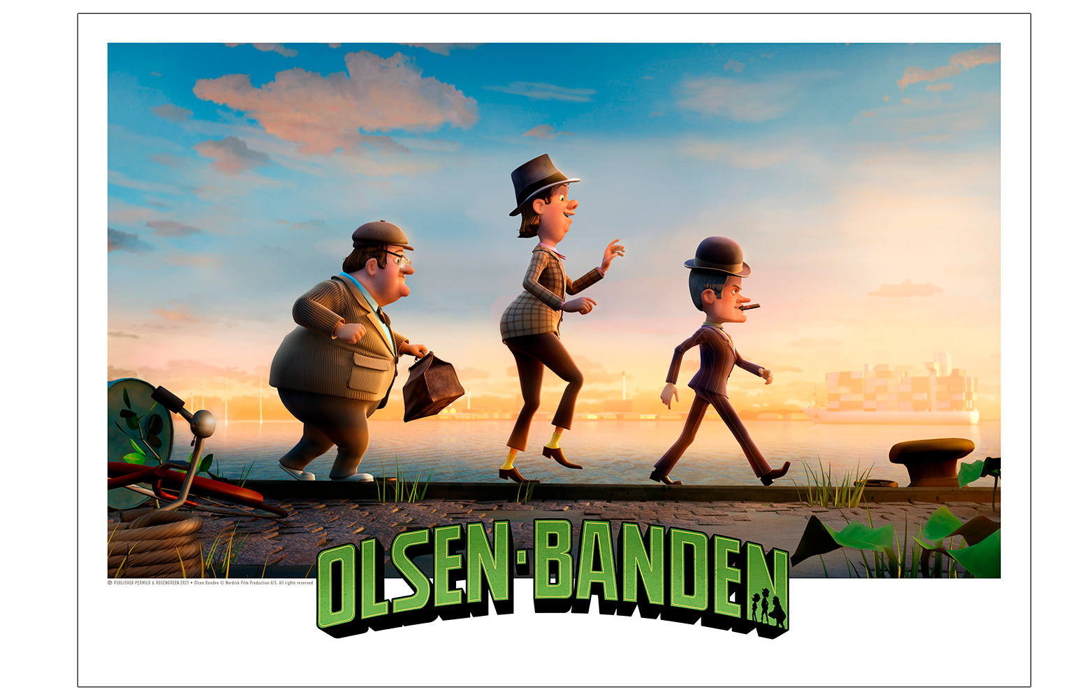 Olsen Banden på havnen 50 x 70 cm.