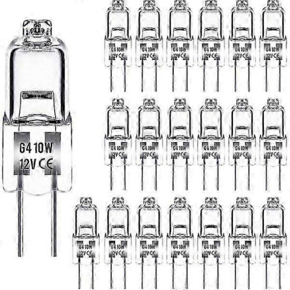 (10W) 20-pak 10W 12V G4 halogenpærer - varm hvid