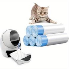 TEMU Litter Bags With Drawstring, Thickened Litter Box Liner, Leak-proof Poop Bag And , For Automatic Litter Box, Automatic Litter Box Cleaning (total Of 5 Rolls)