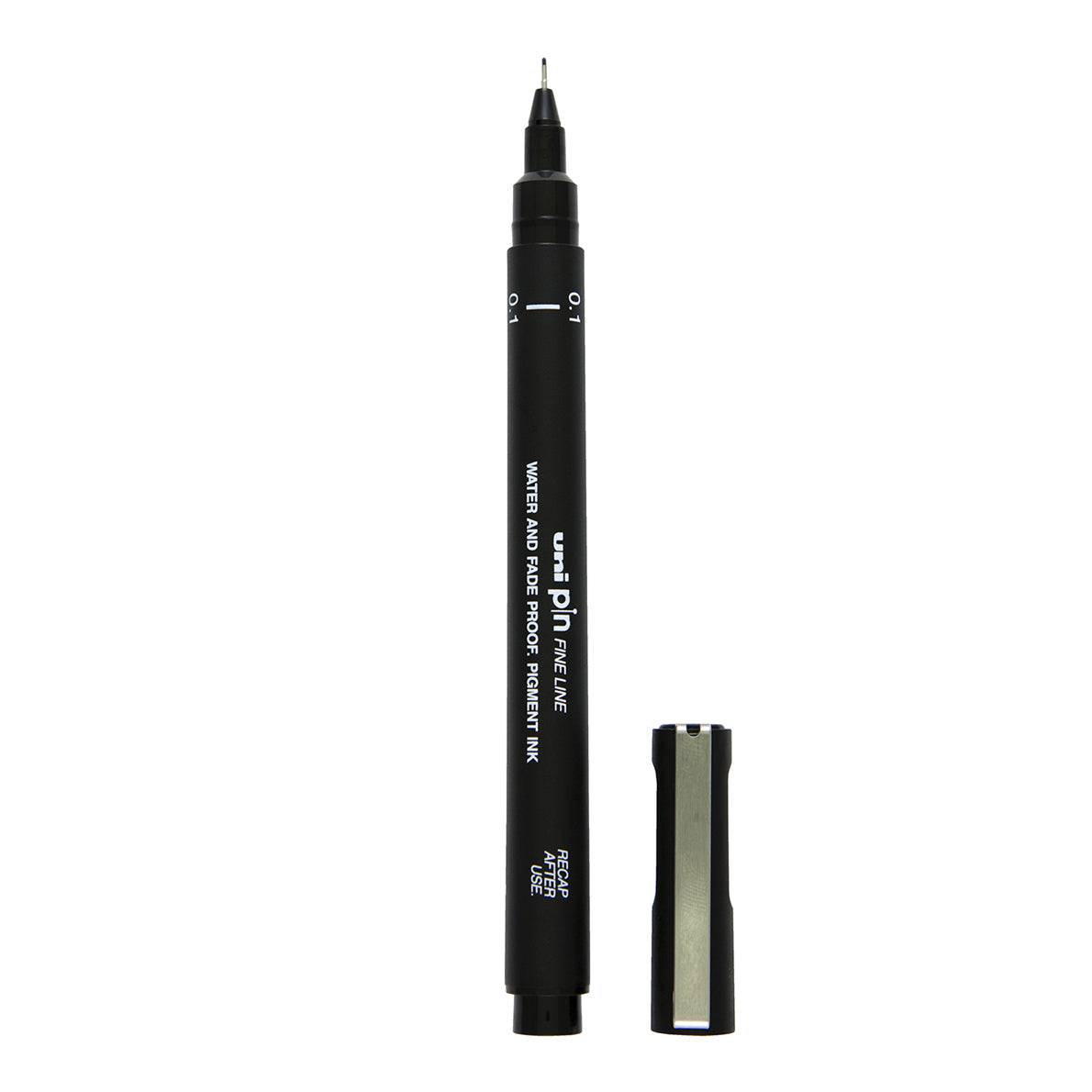 Uni Pin Fine Line Pen, Black - 0.1