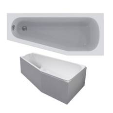 Raumspar-Badewanne 160x70/45x46,5 cm rechts weiß K276101 inklusive Styropor-Wannenträger