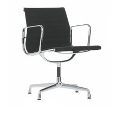 Vitra - EA 108, Svart Bas, Läder: Kat. L40 - Leather Premium - 66 - Skrivebordsstole - Charles & Ray Eames - Sort
