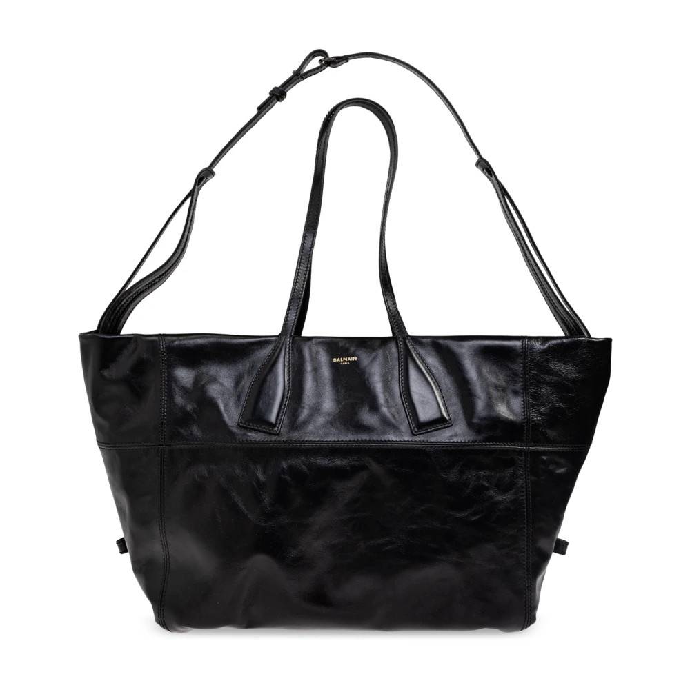Balmain Læder Skuldertaske - Tasker - unisex - Sort - ONE SIZE - Uld