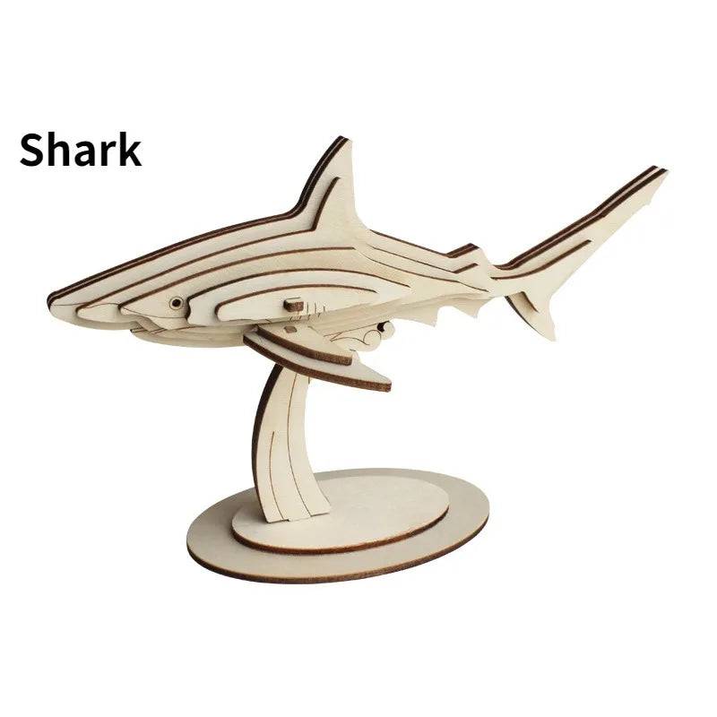 Träpussel Havsdjur 3D - Shark